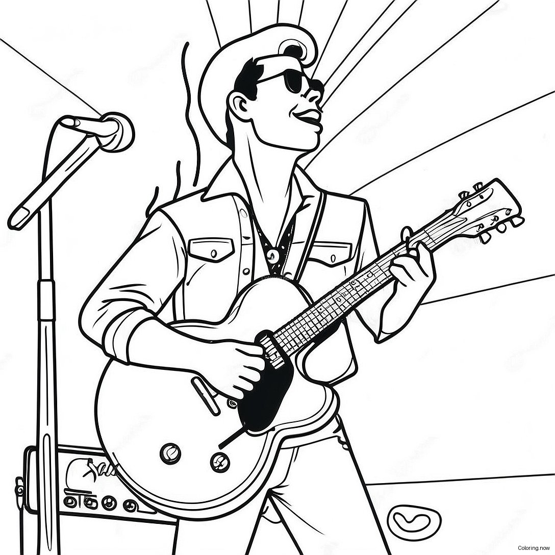 Vintage Rock And Roll Coloring Page 53094 42379