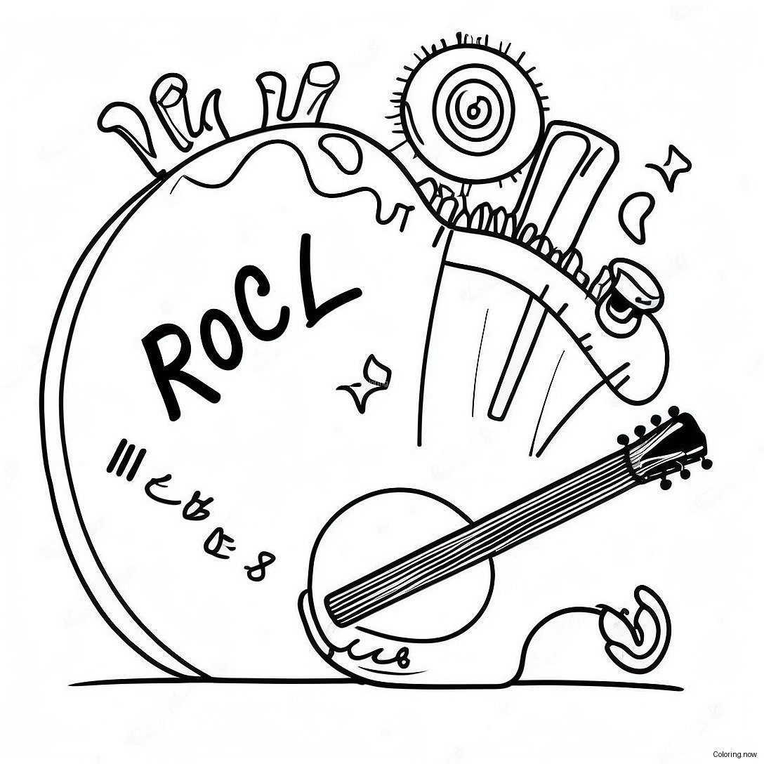 Vintage Rock And Roll Coloring Page 53094 42380