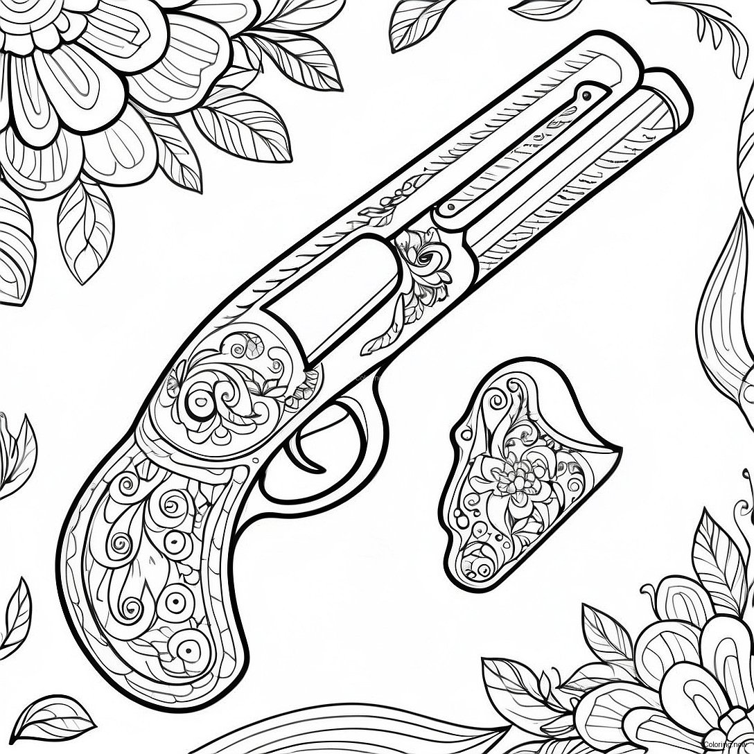 Vintage Shotgun Coloring Page 48294 38547