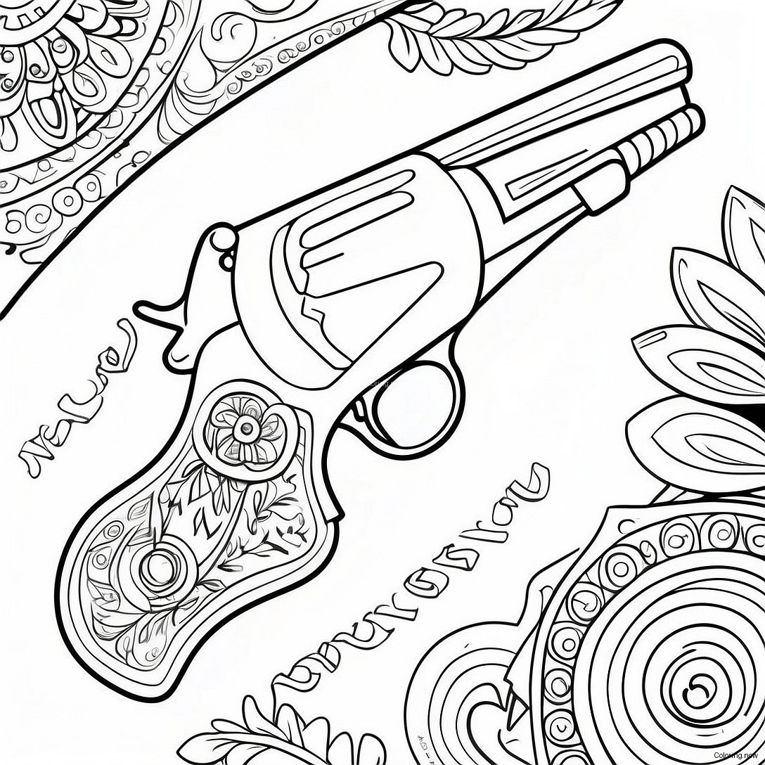 Vintage Shotgun Coloring Page 48294 38548