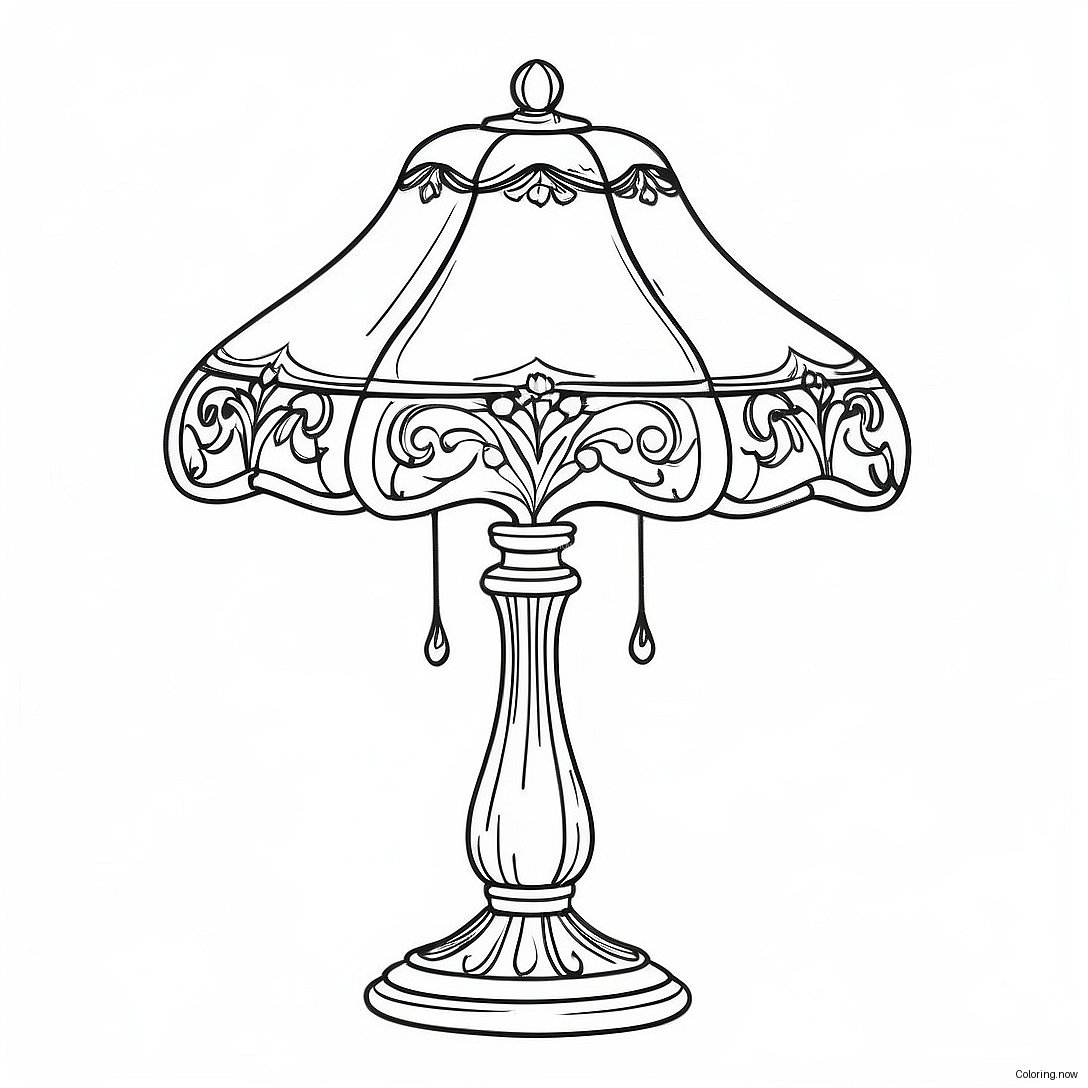 Vintage Table Lamp Coloring Page 46694 37277