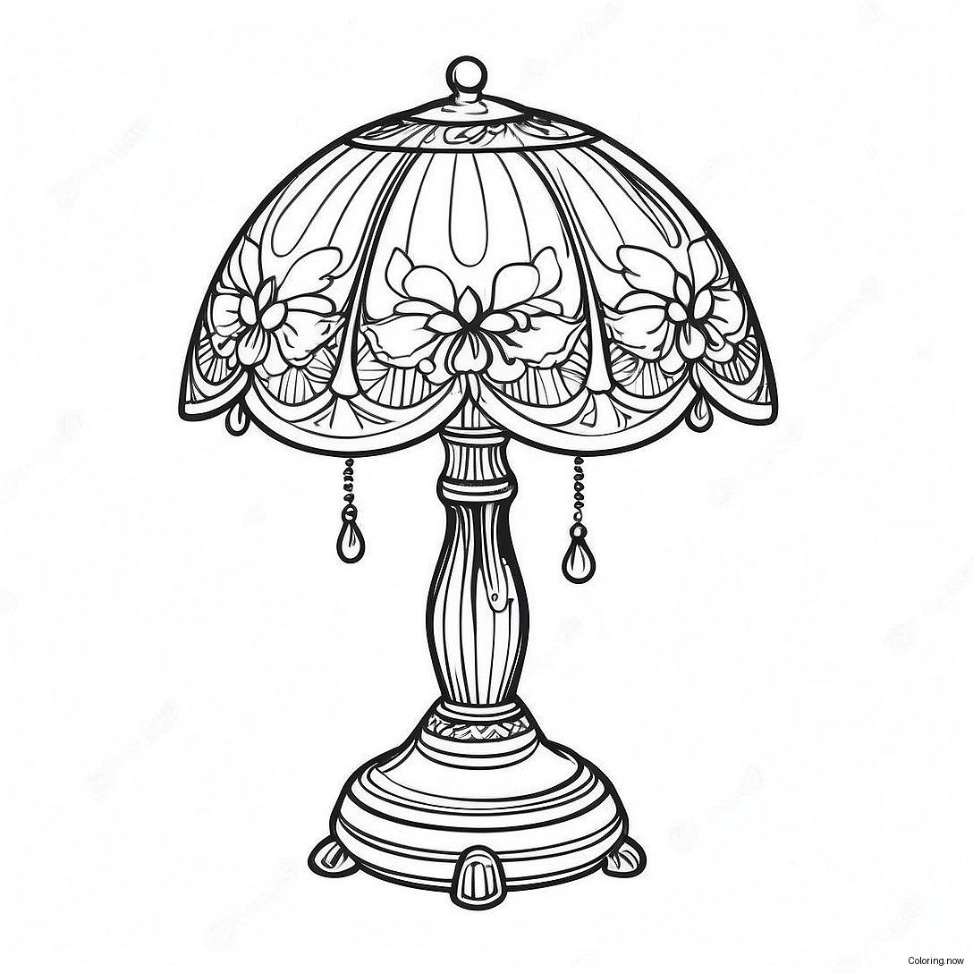 Vintage Table Lamp Coloring Page 46694 37278