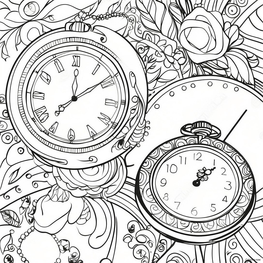 Vintage Watch Coloring Page 39684 31717