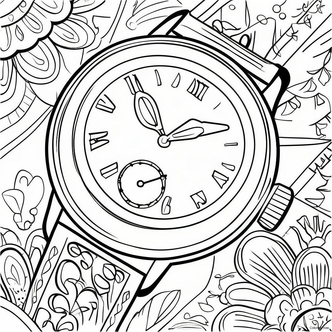 Vintage Watch Coloring Page 39684 31718