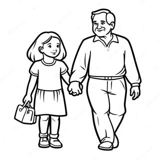 Daughter And Father Holding Hands Coloring Page 10016-8169