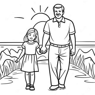 Daughter And Father Holding Hands Coloring Page 10016-8172