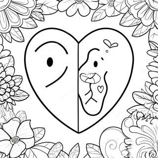 Broken Heart With Band Aid Coloring Page 10026-8178