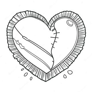 Broken Heart With Band Aid Coloring Page 10026-8179