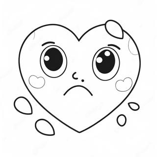 Sad Broken Heart With Tears Coloring Page 10027-8175