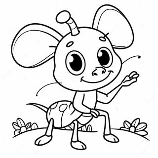 Cute Cartoon Ant Coloring Page 10037-8185