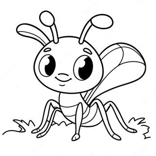 Cute Cartoon Ant Coloring Page 10037-8187