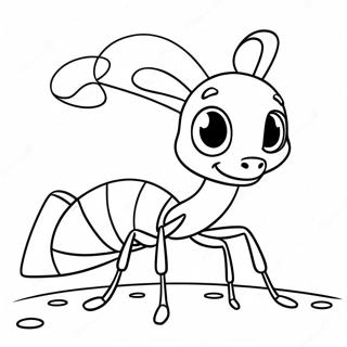 Cute Cartoon Ant Coloring Page 10037-8188