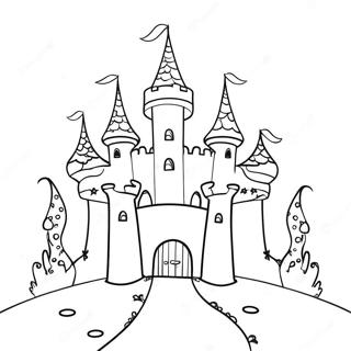 Whimsical Fairy Tale Castle Coloring Page 10046-8189