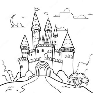 Whimsical Fairy Tale Castle Coloring Page 10046-8190