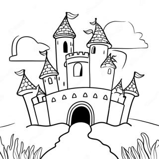 Whimsical Fairy Tale Castle Coloring Page 10046-8191