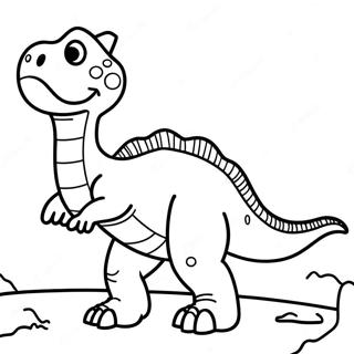 Thick Line Dinosaur Coloring Page 10057-8201