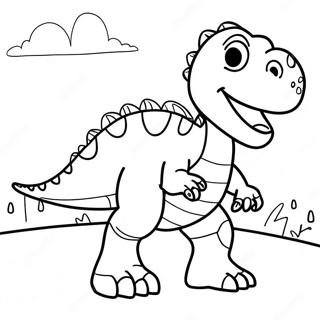 Thick Line Dinosaur Coloring Page 10057-8202