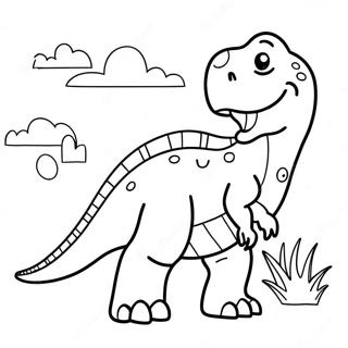 Thick Line Dinosaur Coloring Page 10057-8203