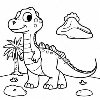 Thick Line Dinosaur Coloring Page 10057-8204