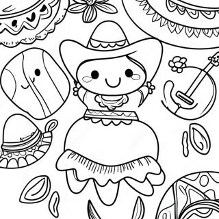 Colorful Mexican Fiesta Coloring Page 10067-8210