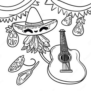 Colorful Mexican Fiesta Coloring Page 10067-8212