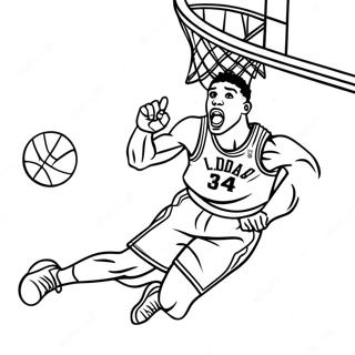 Giannis Dunking A Basketball Coloring Page 10087-8239