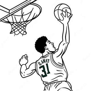 Giannis Dunking A Basketball Coloring Page 10087-8240