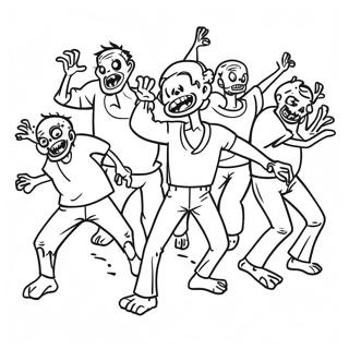 Creepy Zombie Dance Party Coloring Page 10097-8231