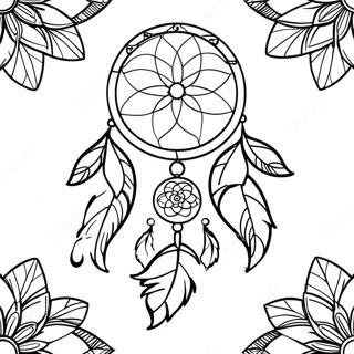 Colorful Dream Catcher With Feathers Coloring Page 1012-806