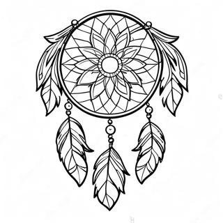 Colorful Dream Catcher With Feathers Coloring Page 1012-808