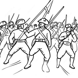 Patriots Vs Loyalists Battle Scene Coloring Page 10137-8265