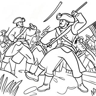 Patriots Vs Loyalists Battle Scene Coloring Page 10137-8266