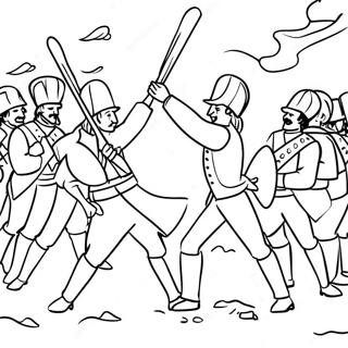 Patriots Vs Loyalists Battle Scene Coloring Page 10137-8267