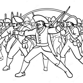 Patriots Vs Loyalists Battle Scene Coloring Page 10137-8268