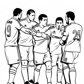 Real Madrid Players In Action Coloring Page 10177-8293