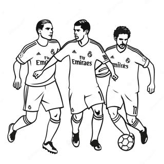 Real Madrid Players In Action Coloring Page 10177-8295