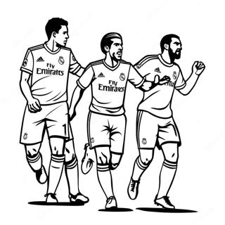 Real Madrid Players In Action Coloring Page 10177-8296