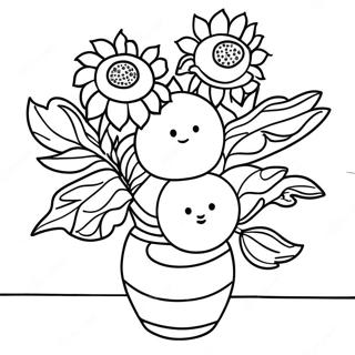 Van Gogh Sunflowers Coloring Page 10187-8305