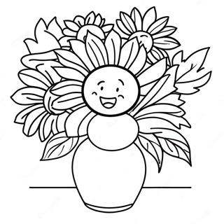 Van Gogh Sunflowers Coloring Page 10187-8306