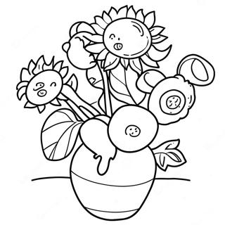 Van Gogh Sunflowers Coloring Page 10187-8307