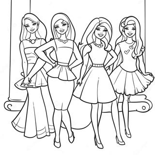 Barbie And Friends Coloring Page 10196-8311