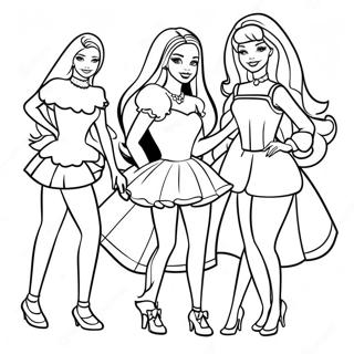 Barbie And Friends Coloring Page 10196-8312