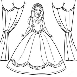 Barbie In A Beautiful Dress Coloring Page 10197-8315