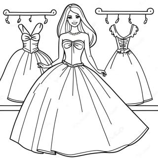 Barbie In A Beautiful Dress Coloring Page 10197-8316