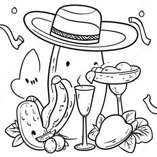 Colorful Cinco De Mayo Fiesta Coloring Page 10207-8318