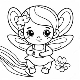 Adorable Mini Fairy Coloring Page 10237-8341