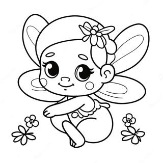 Adorable Mini Fairy Coloring Page 10237-8342