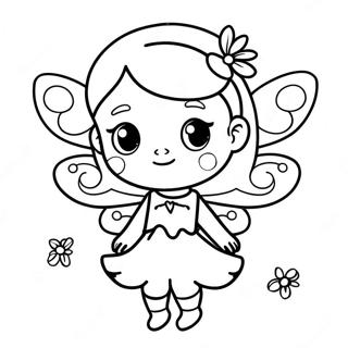 Adorable Mini Fairy Coloring Page 10237-8344