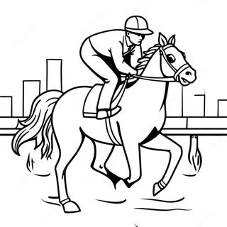 Kentucky Derby Horse Racing Coloring Page 10256-8357