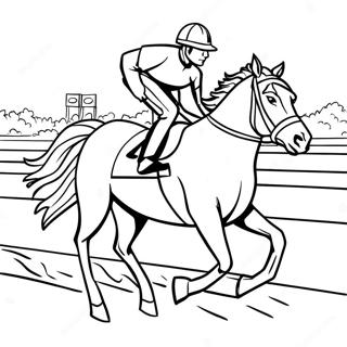 Kentucky Derby Horse Racing Coloring Page 10256-8359